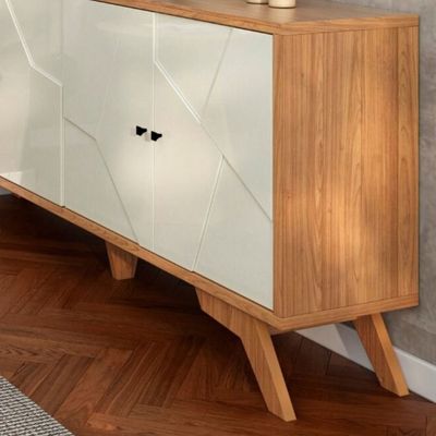 Imagen 2 del producto Rack Santos 4 Puertas Blanco-Roble - TV 75""