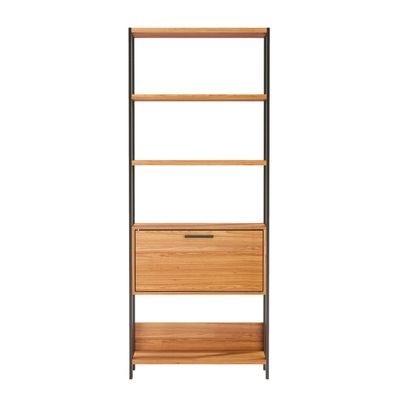 Estante Cucao 1 Puerta Roble-Negro