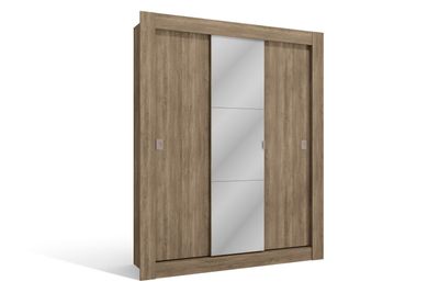 CLOSET MACHADO 3 PUERTAS CON ESPEJO NOGAL