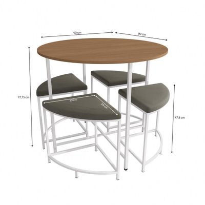 Imagen 2 del producto Comedor 4 Personas Compacto Gris