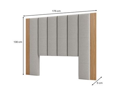 Imagen 2 del producto Respaldo Alcántara 2PL  Gris-Canela