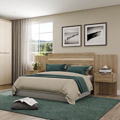 Imagen 2 del producto Respaldo Con Veladores Paraná (2PL) Noce-Blanco