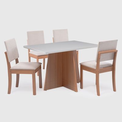 COMEDOR 4 PERSONAS LOTUS CANELA-BEIGE