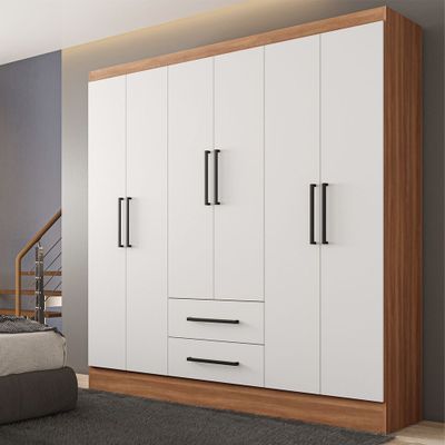 Imagen 2 del producto Clóset 6 Puertas 2 Cajones Ámbar Blanco-Canela