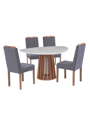 COMEDOR 4 PERSONAS TOLEDO CANELA-CENIZA