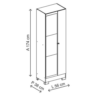 Imagen 2 del producto Clóset 2 Puertas Con Espejo Muller Roble