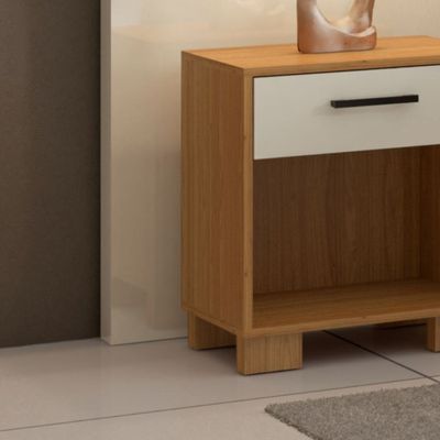 Imagen 2 del producto Velador Londrina 1 Cajón Blanco-Canela