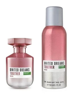 Imagen 2 del producto PERFUME BENETTON UNITED DREAMS TOGETHER FOR HER ESTUCHE EDT 80ML+DESODORANTE 150ML