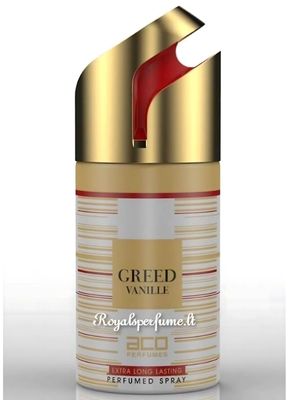 Imagen 2 del producto PERFUME  ACO GREED VANILLE PERFUMED BODY SPRAY 250ML