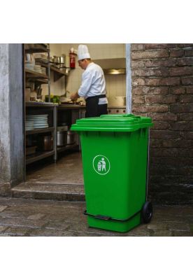 Imagen 2 del producto CONTENEDOR 360 LITROS CON PEDAL COLOR VERDE