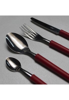 Imagen 2 del producto PACK CUBIERTOS 24 PIEZAS ROJO