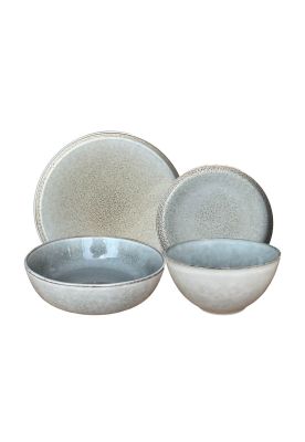 Set Vajilla 24 Piezas Cerámica Gris Linea Oslo