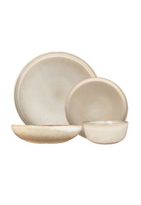 Set Vajilla 24 Piezas Cerámica Beige Linea Oslo