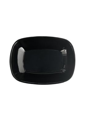 Set de 6 POCILLO MELAMINA RECTANGULAR NEGRO 17 X 12 X 4 CM LINEA CLASICA