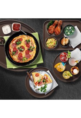 Imagen 2 del producto BANDEJA DE GARZON REDONDA ANTIDESLIZANTE 28CM CAFÉ