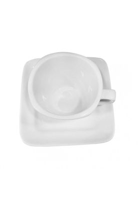 SET DE 6 TAZA TÉ CUADRADA 220ML CON PLATILLO