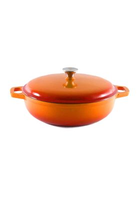 OLLA HIERRO FUNDIDO NARANJA 30x9 cm