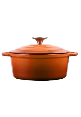 Imagen 2 del producto OLLA HIERRO FUNDIDO REDONDA NARANJA 24x12 cm