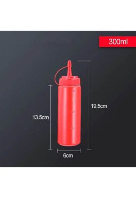 Imagen 2 del producto SET 2 BOTELLA DISPENSADORA SALSA GRADUADA ROJA 350ML