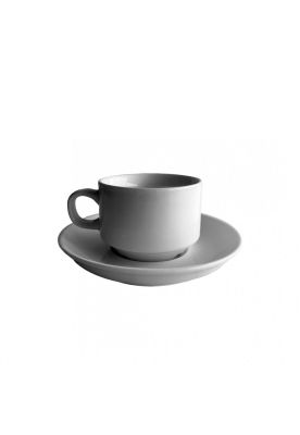 SET DE 6 TAZAS DE CAFÉ 100 CC CON PLATILLO APILABLE