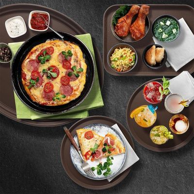 Imagen 2 del producto BANDEJA DE GARZON REDONDA ANTIDESLIZANTE 46CM CAFÉ