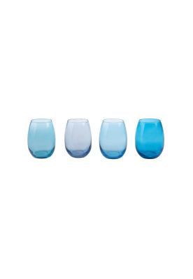 SET DE 4 VASOS STEMLESS AZULES DIFERENTES 430 ML