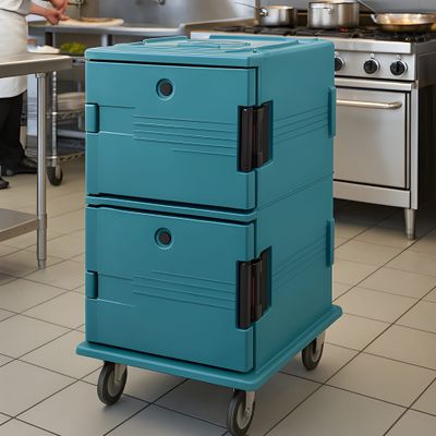 Imagen 2 del producto Contenedor Isotérmico Profesional Cambro UPC1600 Azul Pizarra con Ruedas
