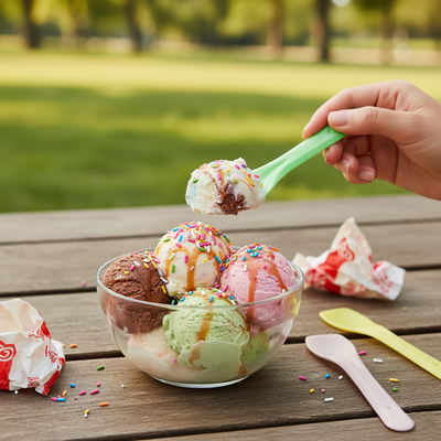 Imagen 2 del producto Cucharita Compostable Multicolor 9.5 Cm X 1Kg