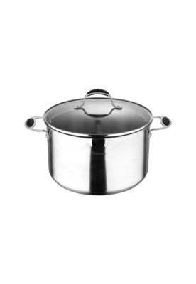 Imagen 1 del producto CACEROLA ACERO INOX CON TAPA VIDRIO 28X16.5