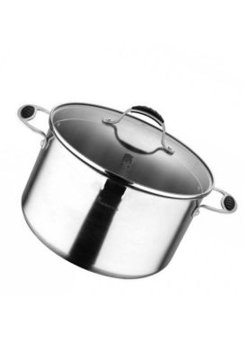 Imagen 2 del producto CACEROLA ACERO INOX CON TAPA VIDRIO 28X16.5