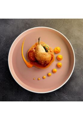 Imagen 2 del producto SET DE 4 PLATO PRINCIPAL CERAMICA RUSTICA 27 CM ROSADO LINEA