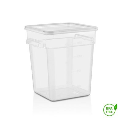 RECIPIENTE CUADRADO POLIPROPILENO 17.2 LITROS CON TAPA TRANSPARENTE