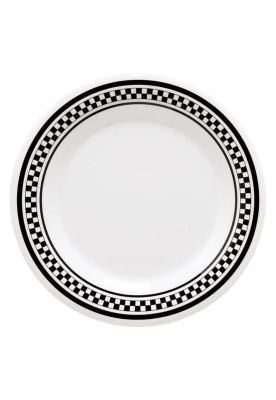 SET 3 PLATO NEGRO CON BLANCO 23 CMS.