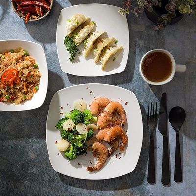 Imagen 2 del producto SET DE 4 PLATO PRINCIPAL PORCELANA CUADRADO 27 CM