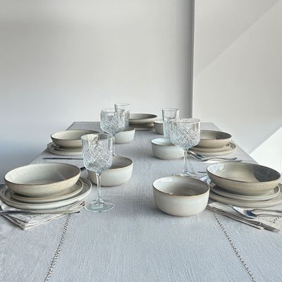 Imagen 2 del producto SET 6 PLATOS REDONDO CERAMICA 26.5 CM BEIGE LINEA OSLO