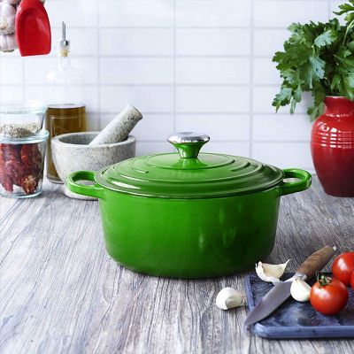 Imagen 2 del producto OLLA HIERRO FUNDIDO REDONDA VERDE 24X12 CM