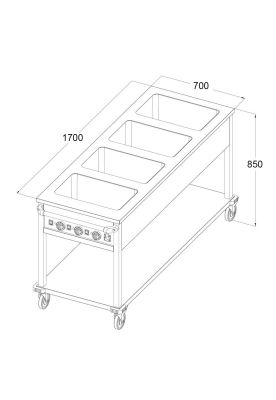 Imagen 1 del producto BAÑO MARIA MOVIL 4 GN 1/1 ELECTRICO MOD. OHBETY 4GN