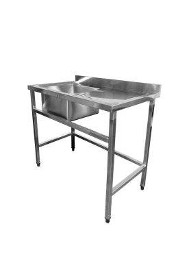 Imagen 2 del producto LAVADERO MURAL 1 TAZA SECADOR DERECHO ACERO INOXIDABLE 100 X 60 CM