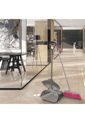 Imagen 2 del producto PALA BASURA ALUMINIO C/TAPA NEGRA Y ESCOBA