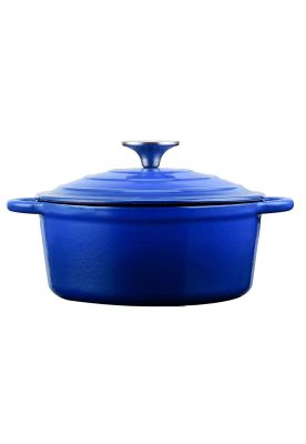 OLLA HIERRO FUNDIDO REDONDA AZUL 24 x 12 cm