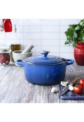 Imagen 2 del producto OLLA HIERRO FUNDIDO REDONDA AZUL 24 x 12 cm