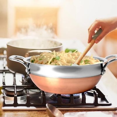 Imagen 2 del producto PAILAS DE ACERO CON OREJAS BASE DE COBRE DE 36 CM