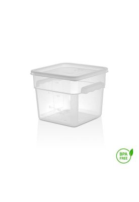 RECIPIENTE CUADRADO POLIPROPILENO 5.7 LTS CON TAPA TRANSPARE