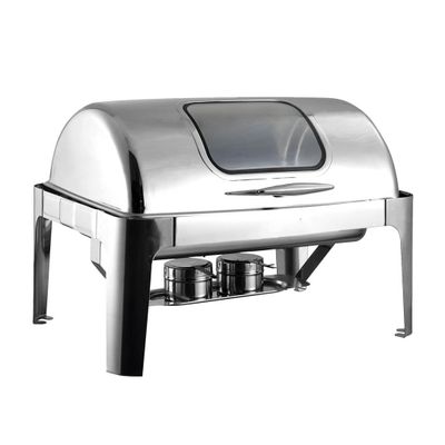 CHAFING DISH TAPA ROLL TOP GN 1/1 CON VENTANA