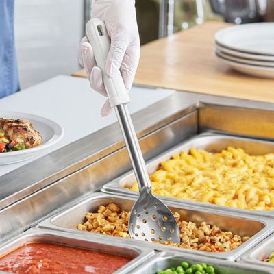 Imagen 2 del producto CUCHARA PERFORADA ACERO INOXIDABLE 43CM MANGO BLANCO