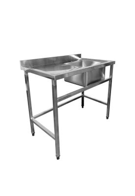 LAVADERO MURAL 1 TAZA SECADOR IZQUIERDO ACERO INOXIDABLE 100 X 60 CM