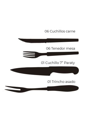 Imagen 2 del producto JUEGO DE ASADO 14 PIEZAS ROJO