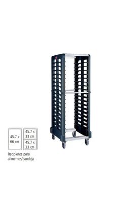 Imagen 2 del producto CARRO TRANSPORTA CAJA DE ALIMENTOS Y BANDEJAS NEGRO 3320BK