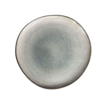 SET 6 PLATOS REDONDO CERAMICA 27 CM GRIS LINEA LAOS