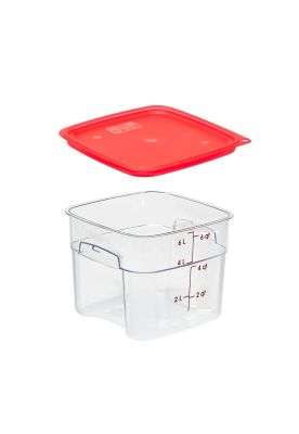 Imagen 1 del producto RECIP. GRAD CUADRAD POLICARB 6 LTS. CN TAPA ROJA